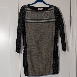FabIndia Black and Gray Long Sleeve Dress